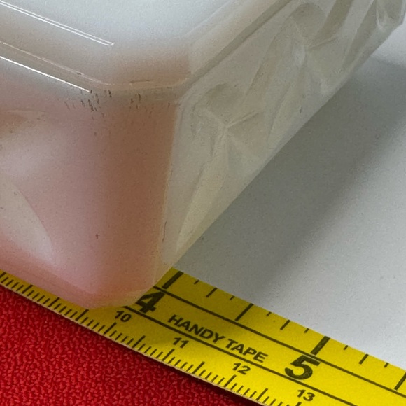 Anchor Hocking white opaque milk glass covered 4” square powder or trinket - Picture 2 of 13